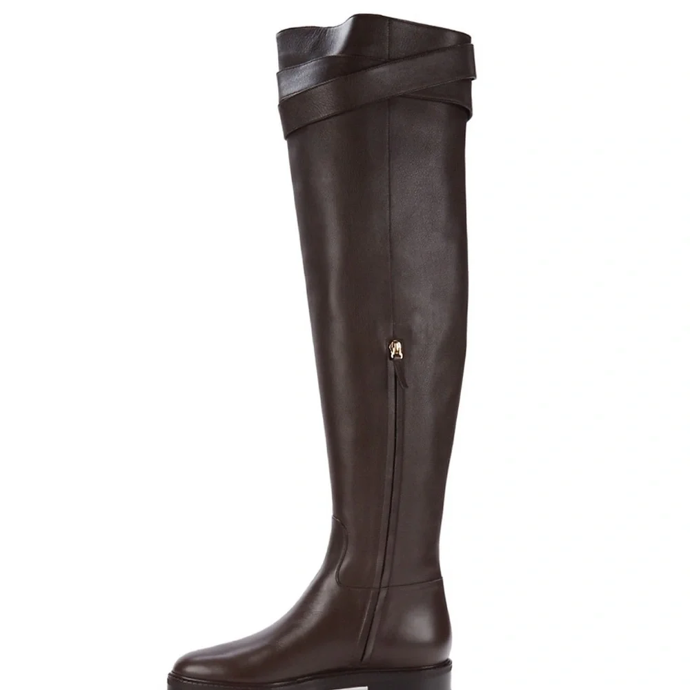 VALENTINO GARAVANI Bowrap Buckled Leather Over-the-knee Boots